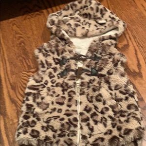 Leopard faux fur vest
